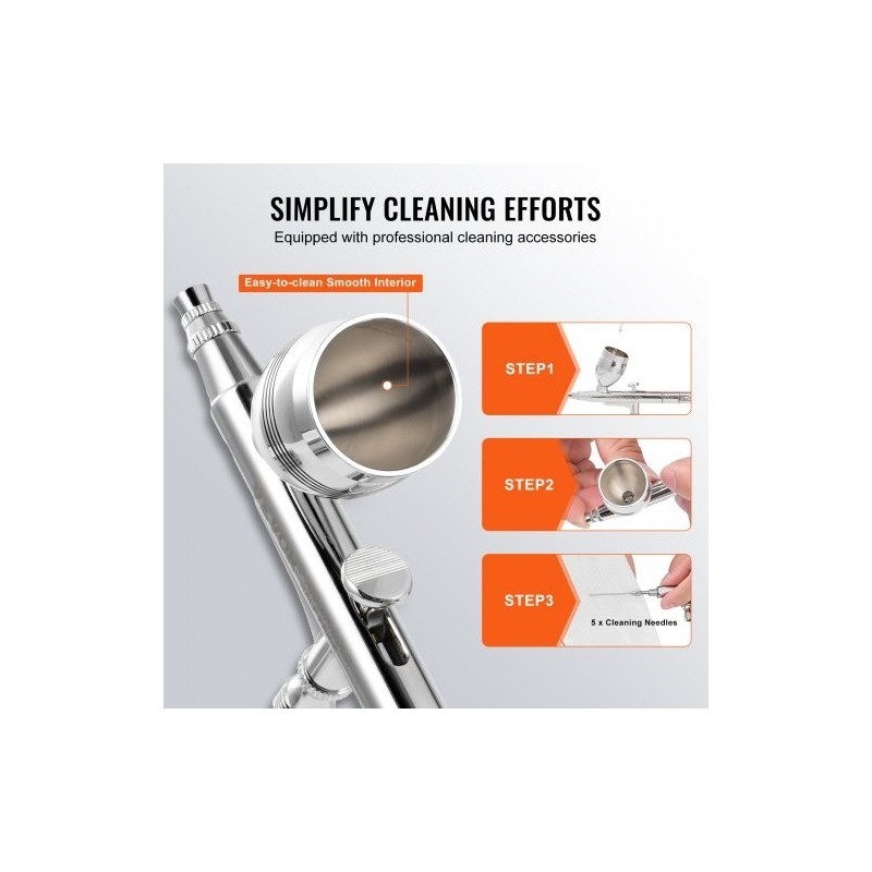 Kynäruisku kaksoistoiminen painovoimasyöttöinen 0,3/0,5 mm kuparikupit 2/7/12 ml elintarvikekäyttöön