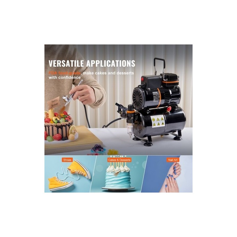 Kynäruisku kaksoistoiminen painovoimasyöttöinen 0,3/0,5 mm kuparikupit 2/7/12 ml elintarvikekäyttöön