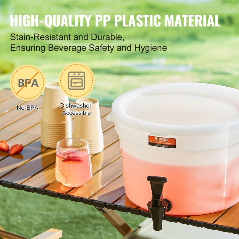 Juoma-annostelija yksitoista litraa kaksipakkaus polypropeeni ja polykarbonaatti tippumaton hana