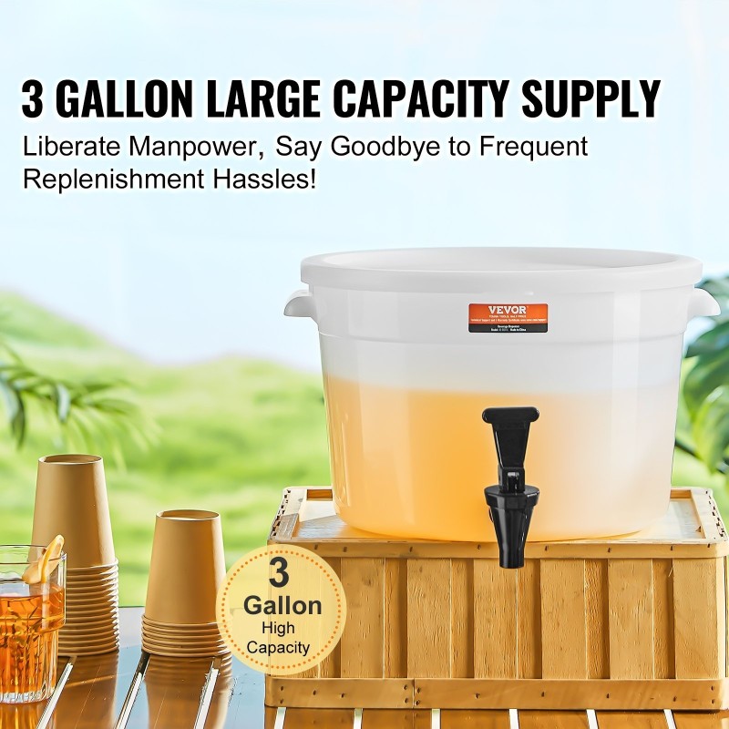 Juoma-annostelija 11 L PP- ja PC-muovinen jousikuormitteisella hanalla juhliin ja ravintoloihin