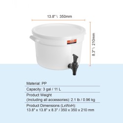 Juoma-annostelija 11 L PP- ja PC-muovinen jousikuormitteisella hanalla juhliin ja ravintoloihin