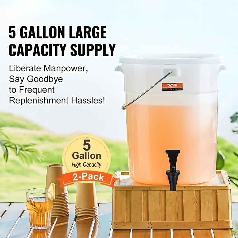 Muovinen juoma-annostelija 2 kpl 19 l tippumaton hana