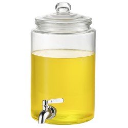 Lasinen juoma annostelija 3 8 l ruostumaton teräshana irrotettava puinen jalusta