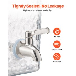 Kaksisylinterinen lasinen juomatispensori 11 L ruostumattomalla hanalla metallitelineellä