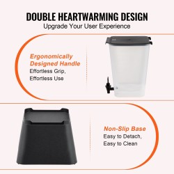 Juoma-annostelija 19 l elintarvikekelpoinen PP-muovi tippumaton hana läpinäkyvä säiliö musta