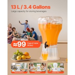 Juomadispenseri 13 litran läpinäkyvä PC-muovi tiputtamaton hana elintarvikekäyttöön