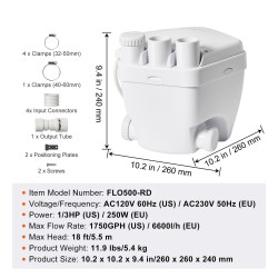 Allaspumppu 200 wattia automaattinen öljytäytteinen moottori valualumiininen runko 3,8 senttimetriä poistoyhde