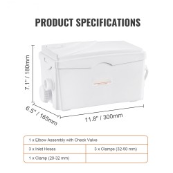 Silppuri-jätevesipumppu 350 W 6000 l/h 7 m nostokorkeus 3 sisääntuloa antibakteerinen säiliö