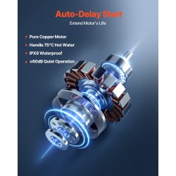 Silppuava jätevesipumppu 500 W 110 l/min 8 m nostokorkeus 4 tuloliitäntää