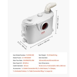 Pilkkova jätevesipumppu 500 wattia 110 litraa minuutissa 8 metrin nostokorkeus 4 tuloaukkoa