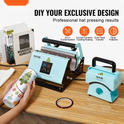 Lämpöprässi kaksitoiminen juoma ja lippalakeille silikonialustalla sopii 11–30 unssin mukeille