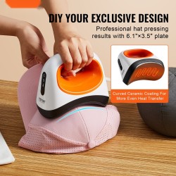 Lakkaprässi kaarevalla keraamisella 153×90 millimetrin lämpölevyllä kolmella säädettävällä lämpötasolla