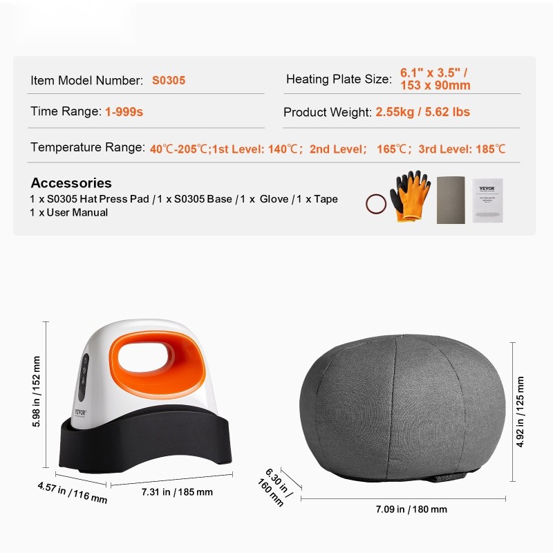 Lakkaprässi kaarevalla keraamisella 153×90 millimetrin lämpölevyllä kolmella säädettävällä lämpötasolla