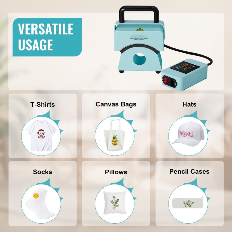 Lippalakkipainokone keramiikkapinnoitetulla lämmityslevyllä 150 x 80 mm silikonialustalla digitaalisella ohjauspaneelilla