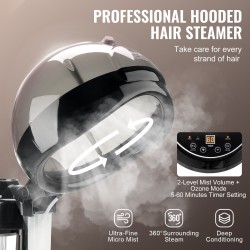 Hiushöyrystin polypropeenimuovi 300 mm kupu 2 höyrytasoa ionitila ajastin säädettävä korkeus