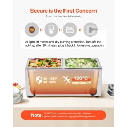 Sähköinen ruoanlämmitin kahden astian vesiallas 17 L ruostumaton teräs