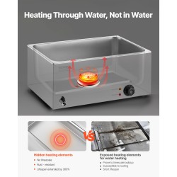 Lämpöhaude kuusi-astian ruostumatonta terästä sähköinen pitopalveluun lämpötilansäädöllä