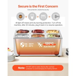 Lämpöhaude kuusi-astian ruostumatonta terästä sähköinen pitopalveluun lämpötilansäädöllä