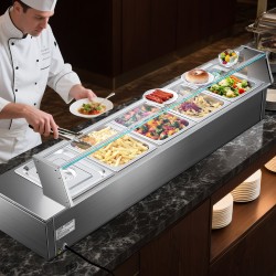 Ruokien lämpöhaude ruostumaton teräs 5 astiapataa lasikannella 30–85°C