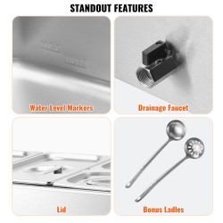 Ruoanlämmitin ruostumaton teräs 4 astiaa 15,5 litraa lämpötila 30–85 astetta