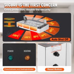 Lämminpitoallas ruostumatonta terästä 6 astiaa buffetpöytiin ja tilaisuuksiin