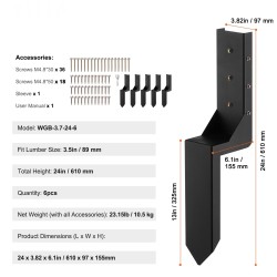 Aidantolpan maapiikit teräs sisämitta 89 mm korkeus 610 mm 6 kpl