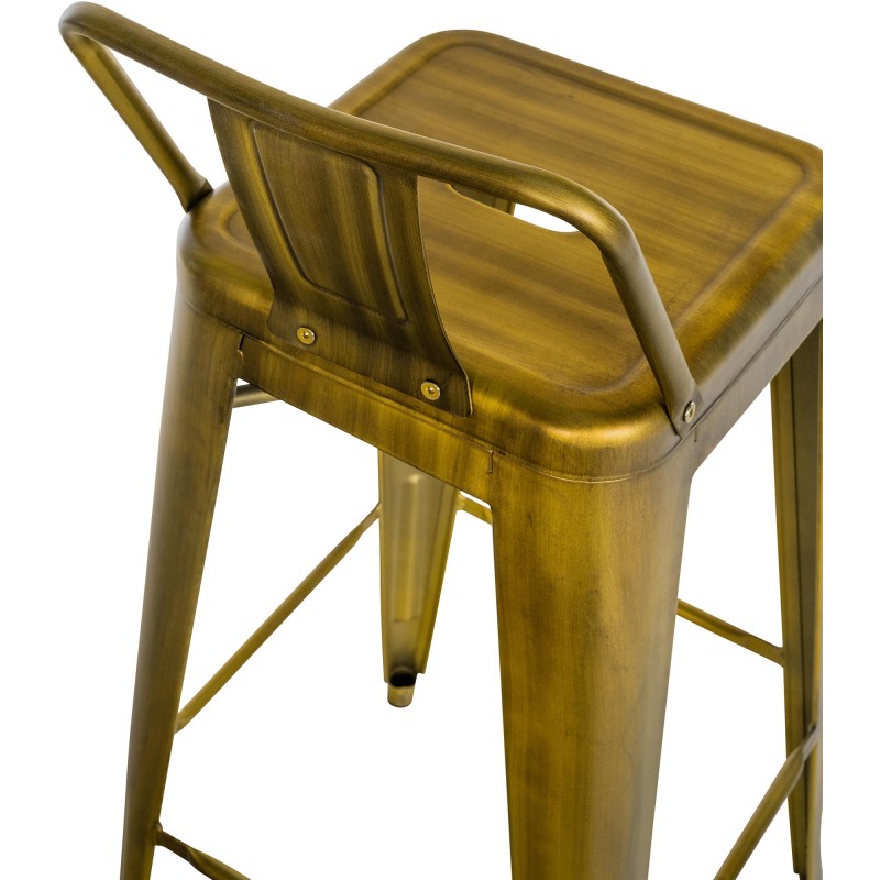 Tyylikäs metallinen baarijakkara selkänojalla ja jalkatuella, 2 kpl