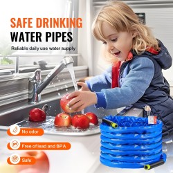 Lämmitettävä PVC-vesiletku 15,2 m matkailuautoon juomavedelle turvallinen -42,7°C