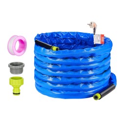 Lämmitettävä PVC-vesiletku 15,2 m matkailuautoon juomavedelle turvallinen -42,7°C