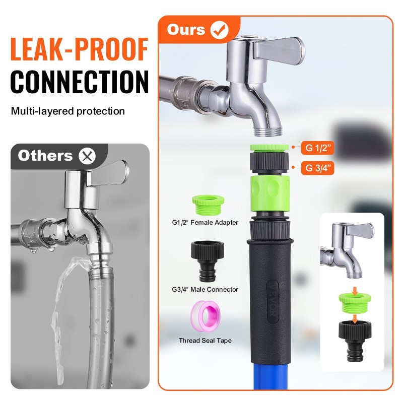 Lämmitettävä juomavesiletku polyvinyylikloridi 7,6 m 5/8 tuuman itsesäätyvä lyijytön BPA-vapaa matkailuautoihin