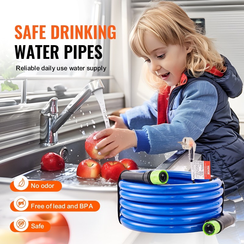 Lämmitettävä PVC-vesiletku 4,6 m juomavesikäyttöön talvikäyttöön jopa -42,7 °C