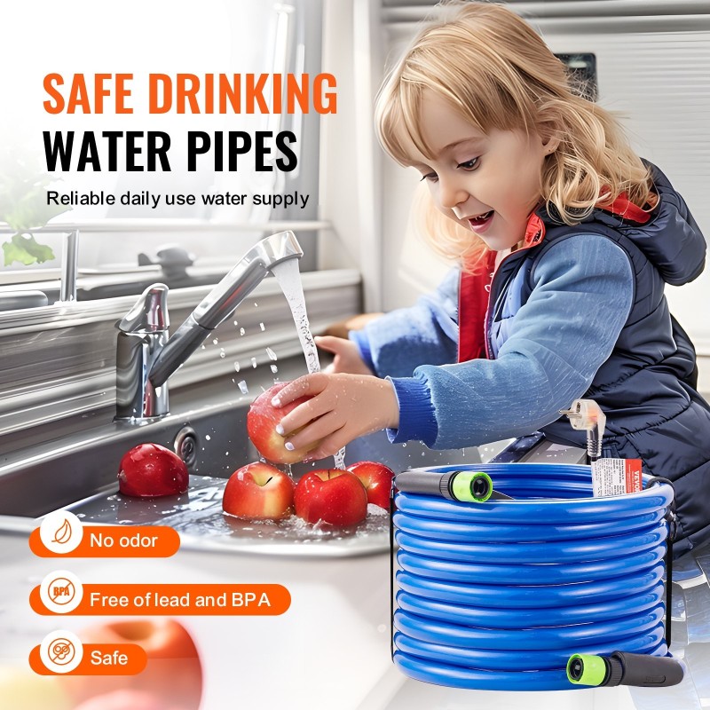 Lämmitettävä vesiletku 15,2 metriä sisähalkaisija 5/8 tuumaa juomavedelle pakkaskestävä -42,7 °C