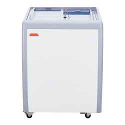 Kaupallinen jäätelövitriini 158 l 4 astiaa lasikansi 2 liukuovea lukittavat pyörät