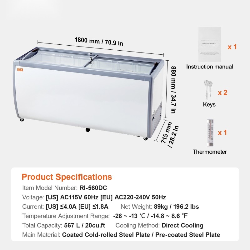 Kaupallinen jäätelöesittelykaappi 567 l teräsrunko 12 astiaa ravintoloihin lasiliukuovilla lukittavilla pyörillä
