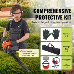 Pensasleikkuri bensiinikäyttöinen 26 cc 2-tahtinen 59 cm kaksipuolinen terä 180 astetta säädettävä