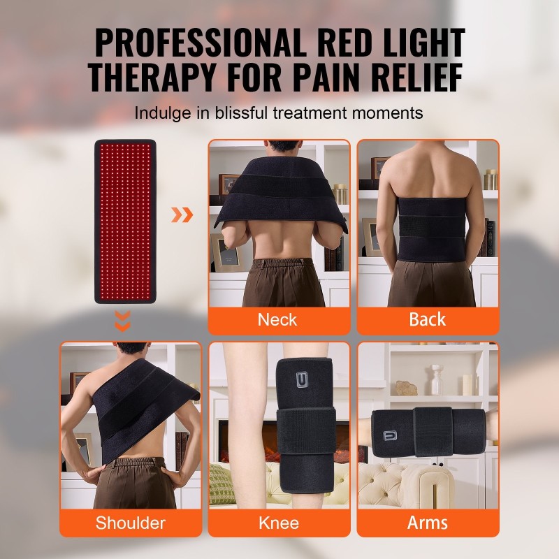 Punavaloterapia-alusta 400 LED-valoa 660/850 nanometriä taipuisa 815×310 millimetriä