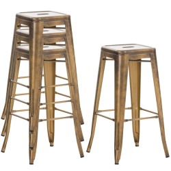 Joshua metallinen baarijakkara setti, 2 kpl, pinottava, teollinen tyyli