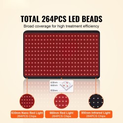 Punavalohoitomatto 550x350 mm 264 LED-valoa 630/660/850 nm ohjain