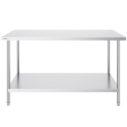 Työpöytä ruostumattomasta teräksestä 762×1524×864 mm 3-tasoinen hylly