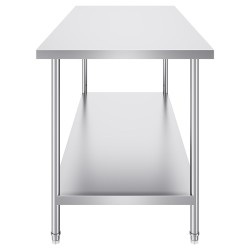 Ruostumaton teräspöytä 30x72x34 tuumaa kolmitasoisella hyllyllä keittiöön