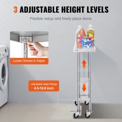 Työtaso ruostumattomasta teräksestä 610x350x955 mm kolmitasoinen nelipyöräinen ammattikeittiöön