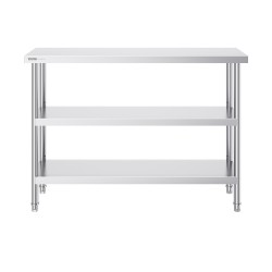 Työtaso ruostumattomasta teräksestä 35 6 x 121 9 x 86 4 cm säädettävällä alahyllyllä ammattikeittiöön