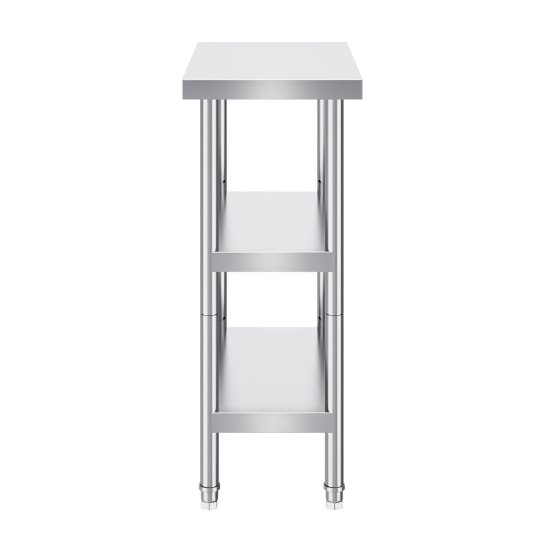 Työtaso ruostumattomasta teräksestä 356x610x864 mm ammattikeittiöön säädettävällä hyllyllä