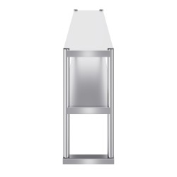 Kaksitasoinen ruostumaton teräs ylähylly 305 x 1829 mm korkeussäädettävä esivalmistelupöydälle