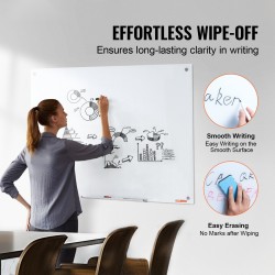 Magneettinen kehyksetön karkaistu lasitaulu 1200x800 mm valkoinen