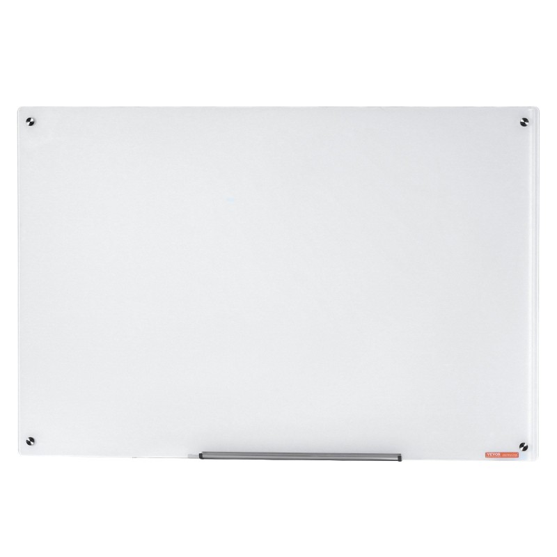 Magneettinen karkaistu lasitaulu 900 x 600 mm valkoinen kehyksetön