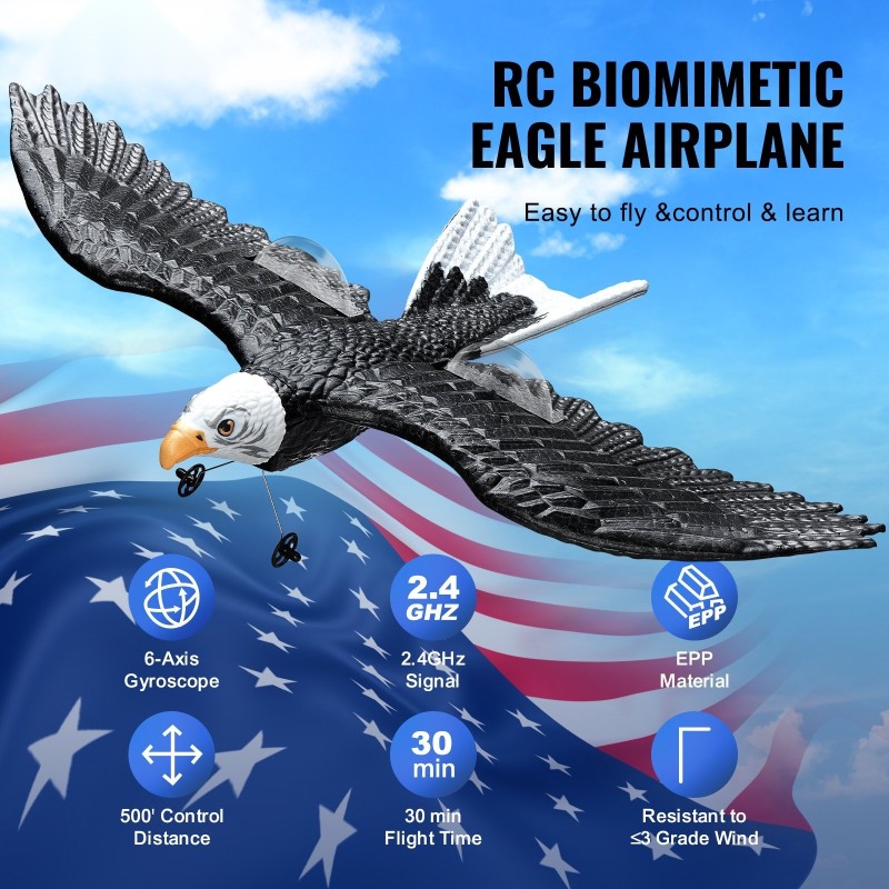 Radio-ohjattava lentokone EPP-runko 41cm siipiväli 2,4 GHz 2-kanavainen 6-akselinen gyro-vakain 2 akkua
