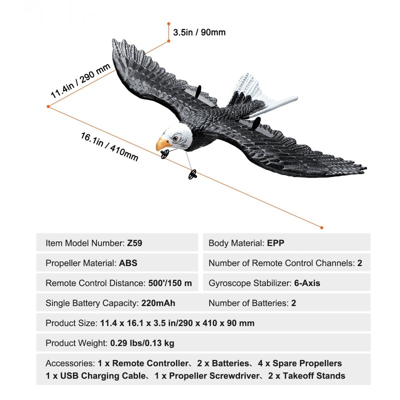 Radio-ohjattava lentokone EPP-runko 41cm siipiväli 2,4 GHz 2-kanavainen 6-akselinen gyro-vakain 2 akkua