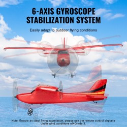 Radio-ohjattava EPP-runkoinen lentokone 2-kanavainen 2.4GHz 6-akselinen gyrostabilisaattori kahdella akulla