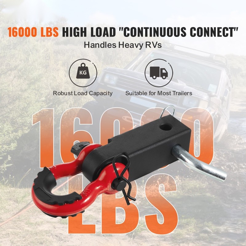 Vetokoukkusovitin 2 tuuman vastaanottimeen alumiiniseos lukittava vetokoukkutappi 7256 kg käyttökuorma